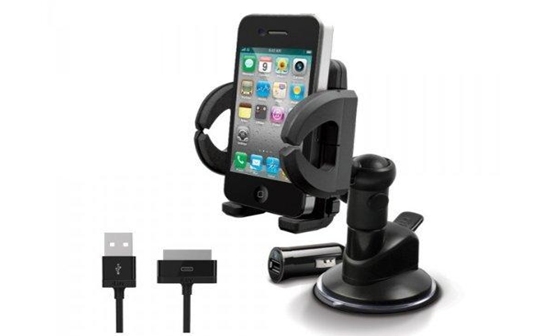 iLuv Mount Kit +charger iPhone 4/4S Black