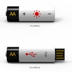 Гибрид батарейки АА и USB флешки