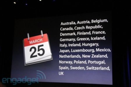 Список стран, в которых можно купить iPad 2.