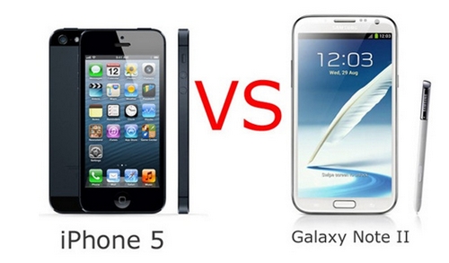 Габариты Samsung Note 2 и iPhone 5
