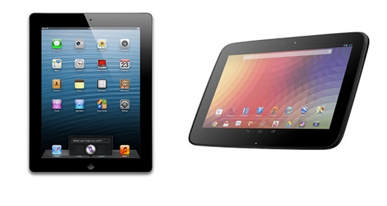 Габариты Nexus 10 и iPad