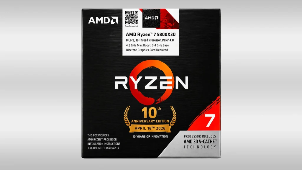 AMD вернула Ryzen 7 5800X3D в юбилейной версии AM4 10th Anniversary Edition